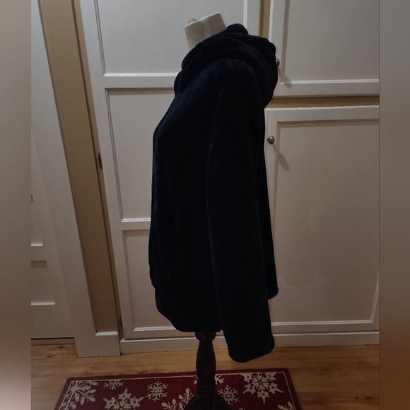 32° HEAT Women's Cozy Navy Blue Fleece Zip-Up Hoodie - Picture 8 of 12